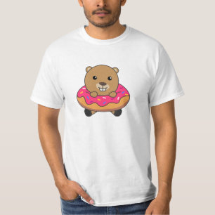 Camiseta Castor doce de Rosquinha rosa