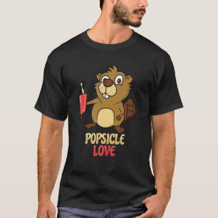 Camiseta Castor Engraçado Com Sorvete De Picolé
