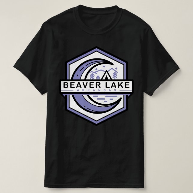 Camiseta castor lago arkKansas lua shine hexa (Frente do Design)