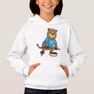 Camiseta Castor no hóquei no gelo com taco de hóquei no gel