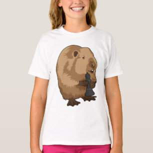 Camiseta castor no xadrez com bispo de xadrez