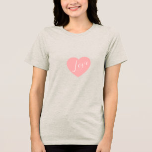 Camiseta Casual Feminina com Estampa de Coração Br