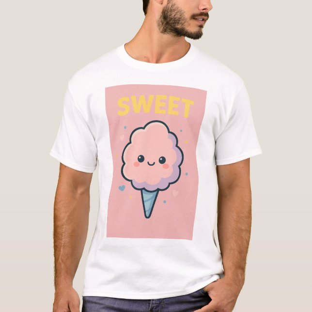 Camiseta casual fofa  (Frente)