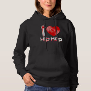 Camiseta Casual I Love Hip Hop Music Rap Fan Break Dj