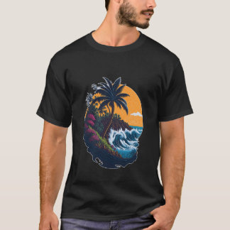 Camiseta Casual legal com "Borda de Ondas de Cruzamento"
