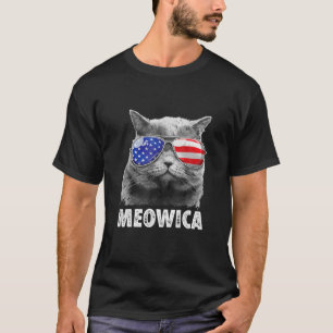Camiseta Cat 4 De Julho S Meowica Merica Men USA American