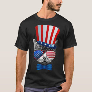Camiseta Cat. 4 de julho, USA American Flag Patriotic Women