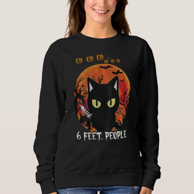 Camiseta Cat 6 Feet People Oh Oh Oh Scary Halloween Costume (Frente)