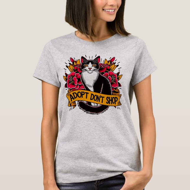 Camiseta Cat Adote Não Compre (Frente)
