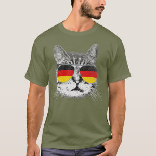 Camiseta Cat Alemanha País de bandeira Alemã País Retroc