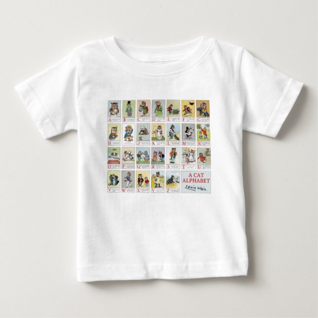 Camiseta Cat Alphabet, Louis Wain (Frente)