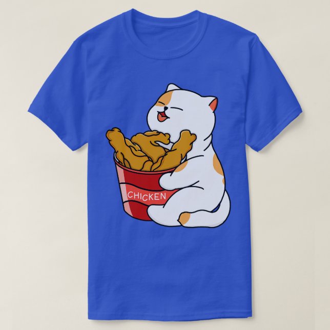 Camiseta Cat ama frango fritado (Frente do Design)