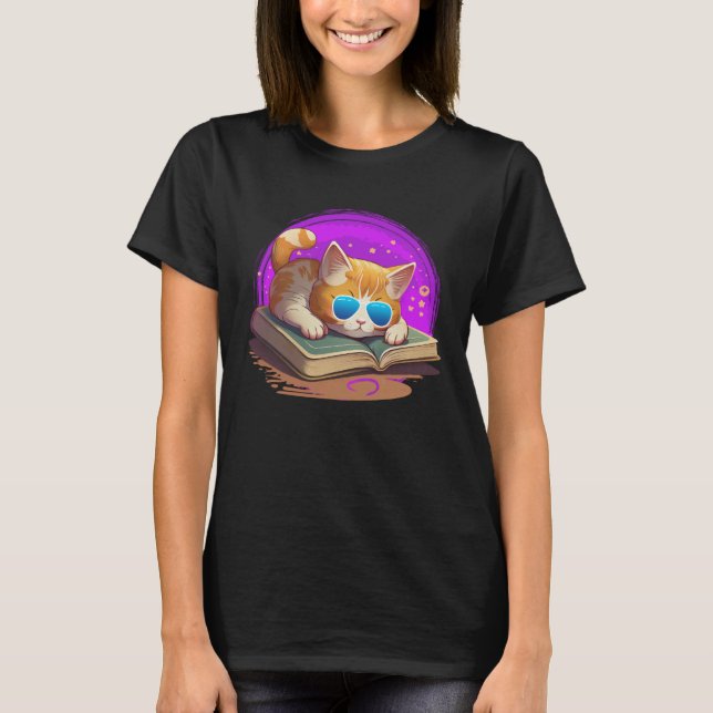 Camiseta Cat  and Bookworm Book  Books and Cat fans (Frente)