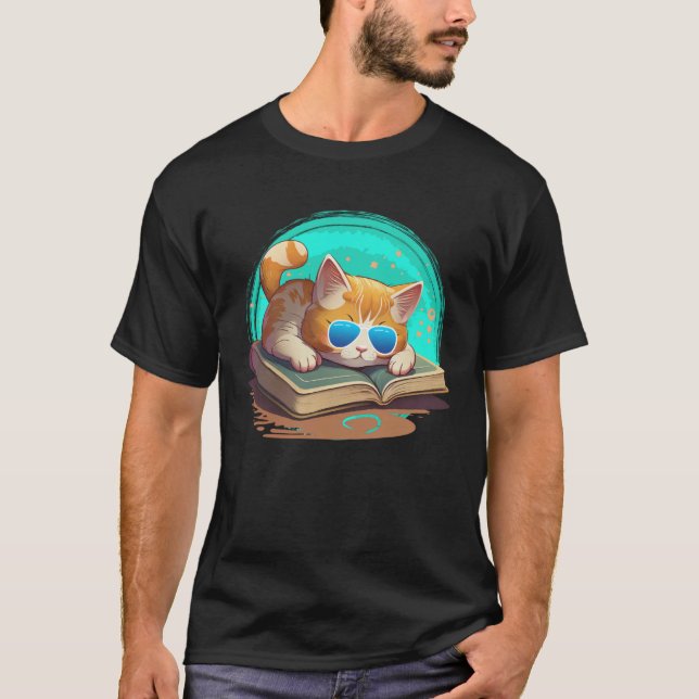 Camiseta Cat  and Bookworm Book  Books and Cat fans  1 (Frente)