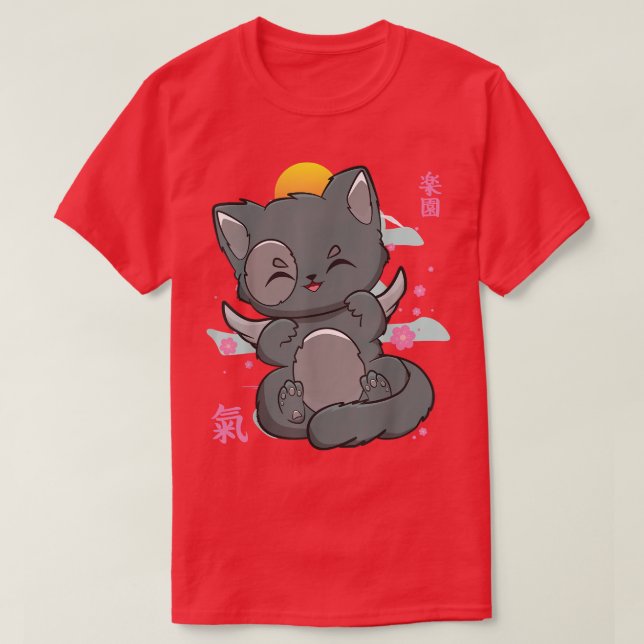 Camiseta Cat Angelcore Kitten Chibi Anime Neko Pastel Gótic (Frente do Design)