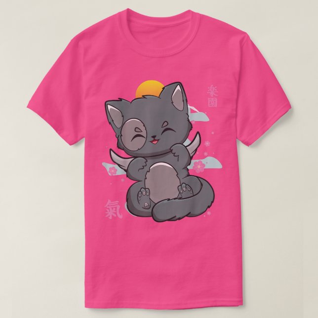 Camiseta Cat Angelcore Kitten Chibi Anime Neko Pastel Gótic (Frente do Design)