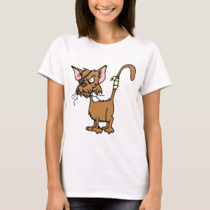 Camiseta Cat Animal ferido Machuca Pet de Combate