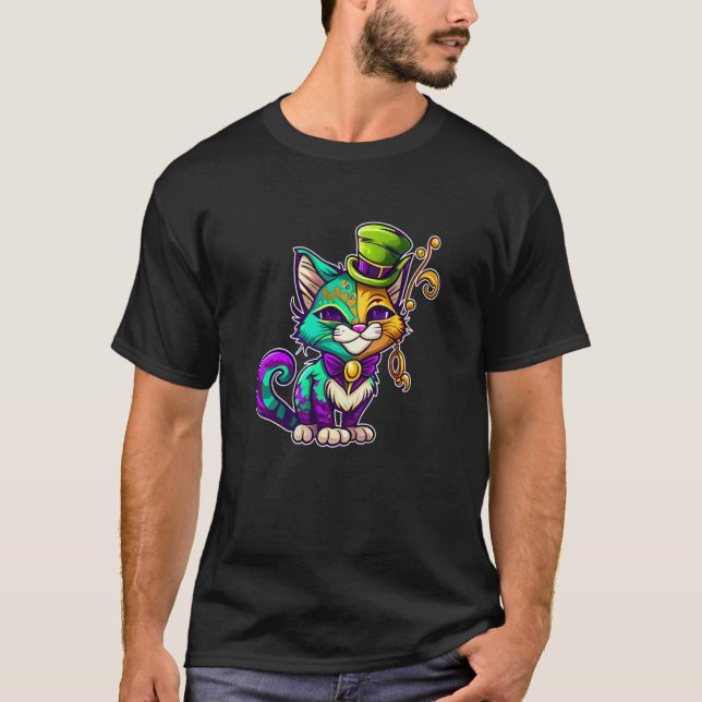 Camiseta Cat Animal Mardi Gras Carnival Jester Cat Mardi Gr (Frente)