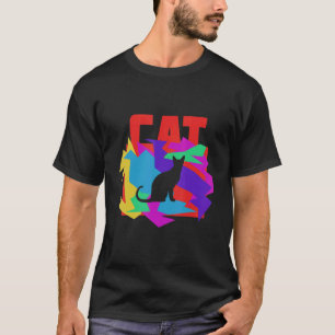 Camiseta Cat Animal Mosaik Quebra-cabeça