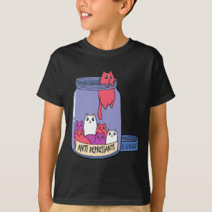 Camiseta Cat Antidepressivo Medicina para a Saúde Mental