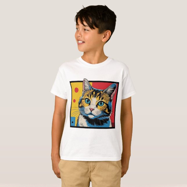 Camiseta Cat art design #1 (Frente Completa)