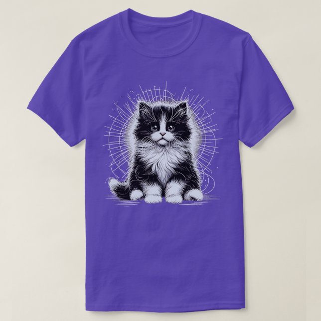 Camiseta Cat Art Design para gata amante de gata engraçada  (Frente do Design)