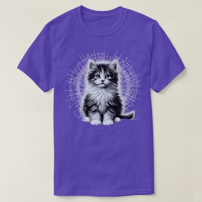Camiseta Cat Art Design para gata amante de gata engraçada  (Frente do Design)