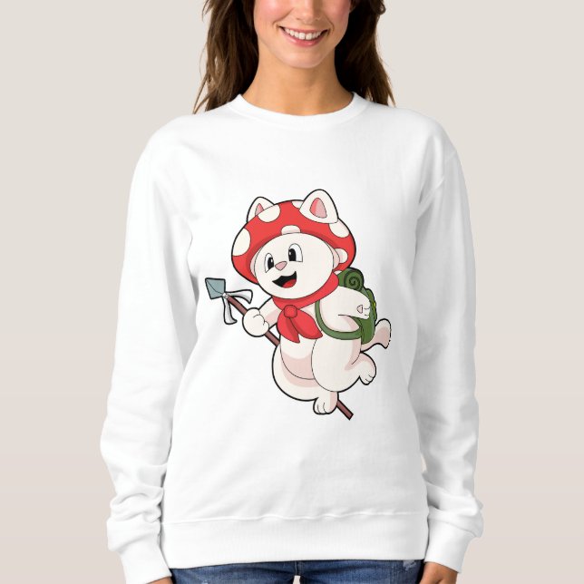 Camiseta Cat as Mushroom picker with Mushroom (Frente)