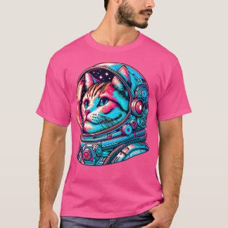 Camiseta Cat Astronauta Kitten Cosmonaut Cyberpunk