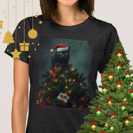 Camiseta Cat-astrophe Christmas Holiday Chaos Funny Cat
