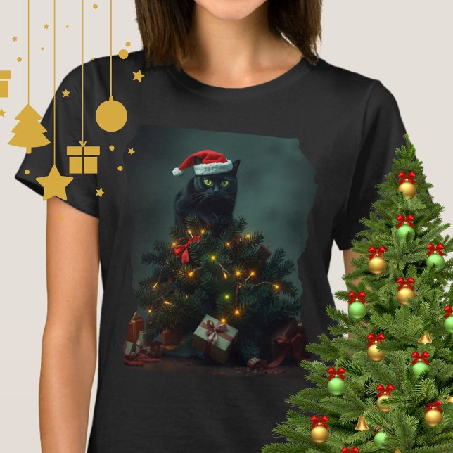 Camiseta Cat-astrophe Christmas Holiday Chaos Funny Cat  (Criador carregado)
