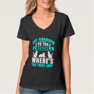 Camiseta Cat Avô para o resgate Onde está o tratado Jar Ca