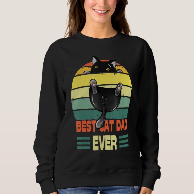 Camiseta Cat  Best Cat Dad Ever  Black Cat (Frente)