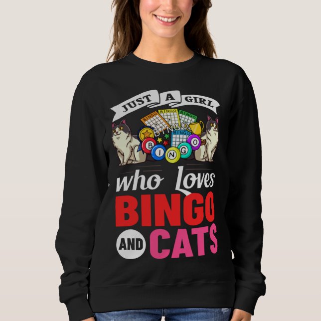 Camiseta Cat Bingo Game Player Caller Card Board Balls (Frente)