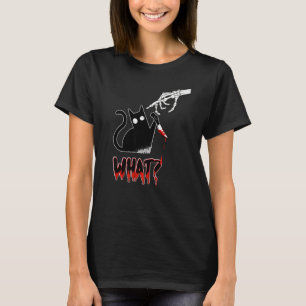 Camiseta Cat Black Lover Skeleton Mão Assassina Knif W