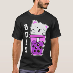 Camiseta Cat Boba Anime Bubble Tea Neko Girls Kawaii Girls