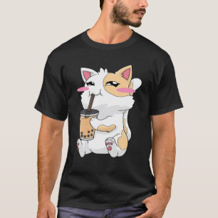 Camiseta Cat Boba Bubble Tea Anime Kawaii Bonito presente