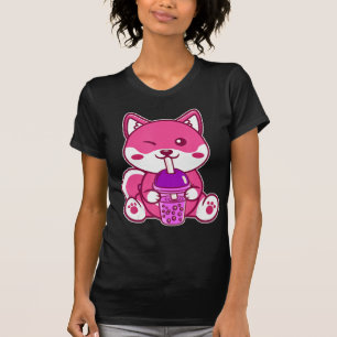 Camiseta Cat Boba Cute Bubble Tea Anime Neko Kawaii para Gi