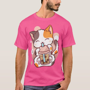 Camiseta Cat Boba Tea Bubble Tea Anime Kawaii Neko