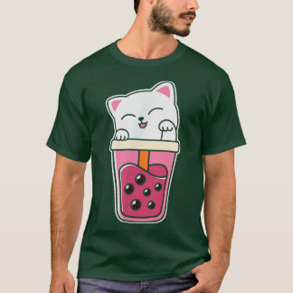 Camiseta Cat Boba Tea Bubble Tea Anime Kawaii Neko