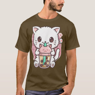 Camiseta Cat Boba Tea Bubble Tea Anime Kawaii Neko Gift Gir