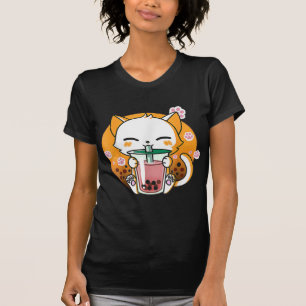 Camiseta Cat Boba Tea Bubble Tea Anime Kawaii Neko Gifts Gi