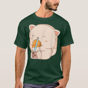 Camiseta Cat Boba Tea Bubble Tea Anime Kawaii Neko Japonês