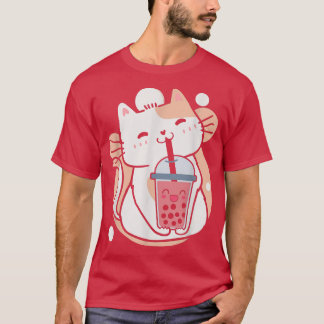 Camiseta Cat Boba Tea Bubble Tea Anime Kawaii Neko Milktea