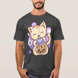 Camiseta Cat Boba Tea Bubble Tea Anime Kawaii Neko para Gar