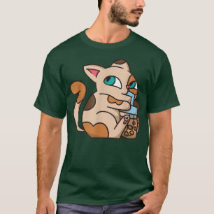 Camiseta Cat Boba Tea Bubble Tea Anime Kawaii Neko para Gar