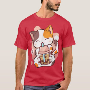 Camiseta Cat Boba Tea Bubble Tea Anime Kawaii Neko para Gar