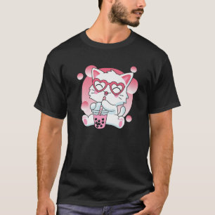 Camiseta Cat Boba Tea Bubble Tea Anime Kawaii Neko Para Gar