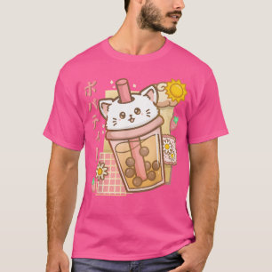 Camiseta Cat Boba Tea Bubble Tea Anime Kawaii Neko Shirt Ca