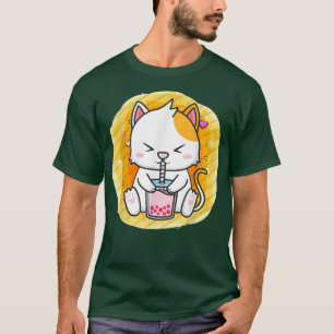 Camiseta Cat Boba Tea Bubble Tea Anime Kawaii Neko Tea Love